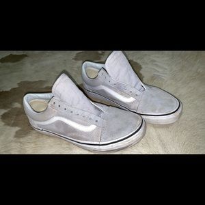 Grey vans no shoe laces